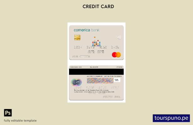 lista para imprimir plantilla de mastercard de USA Comerica Bank